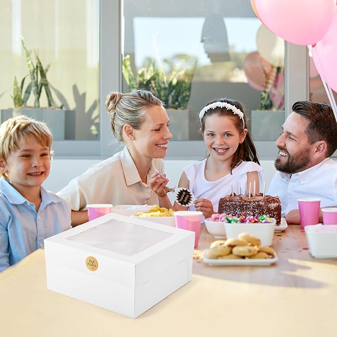 12Pcs Cake Boxes, Large Disposable Cake Carrier Container - Image 5