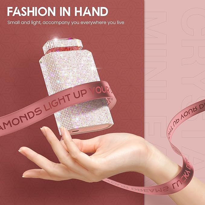 Bling Handheld Personal Fan, Rechargeable - Image 3