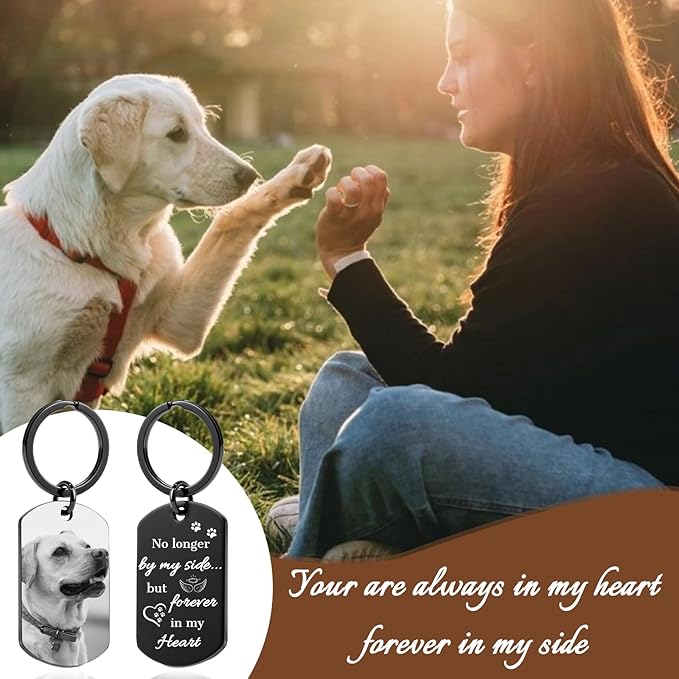 Custom Dog Memorial Photo Keychain Personalized Sympathy Gifts - Image 6