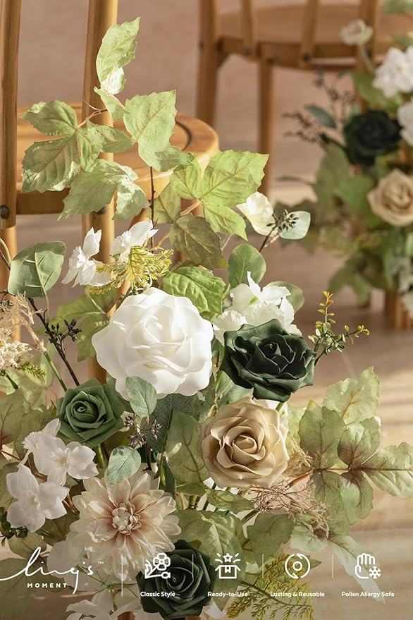 Ling's Moment 17.5" Tall Standing Artificial Flowers Arrangements 4pcs Fall - Image 3