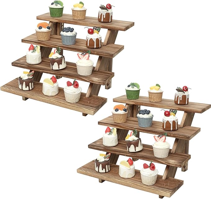 Swallowliving 2pcs Wooden Rustic Cupcake Stand by SwallowLiving