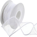 1.5 Inch Faux Pearl Ribbon, Smooth White Ribbon by Unknown
