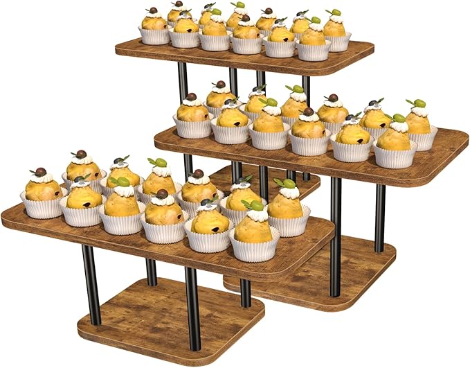 Cupcake Stand for 50 Cupcakes Wooden Dessert Table Display Set Rustic Dessert by Unknown