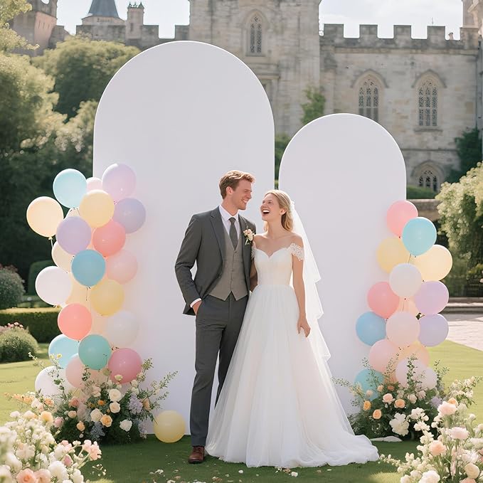 Ledido Wedding Arch Backdrop Cover 7.2FT Arch Covers Fitted Stretchy Spandex - Image 7