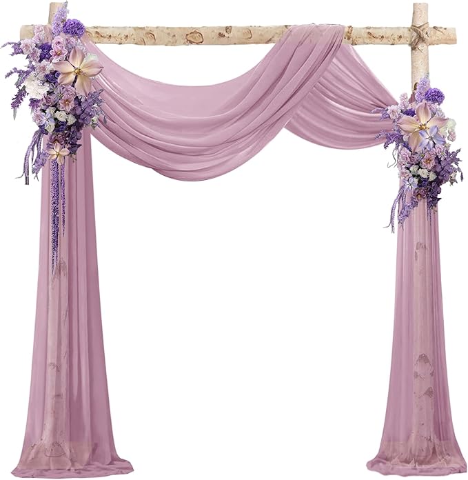 VOK Wedding Arch Draping Fabric Chiffon Fabric, 29in x 18Ft Sheer Chiffon by VOK