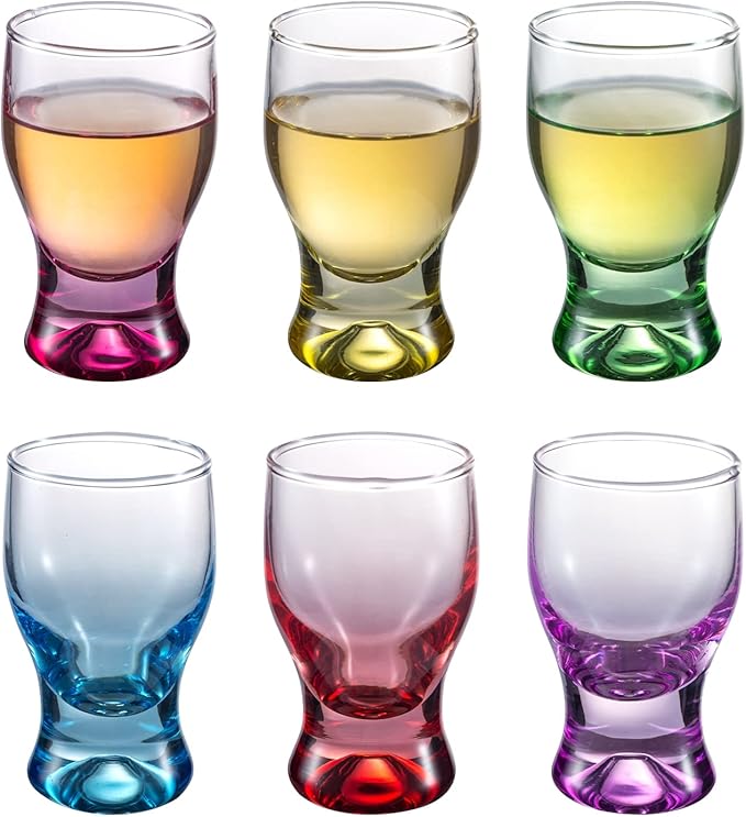 M&N HOME Set of 6, Heavy Base Glassware Drinking Whiskey Glass Cups - Image 2