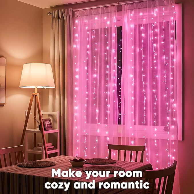 suddus Curtain Lights for Bedroom, 300 Led 9.8ft x 9.8ft Hanging String Lights - Image 5