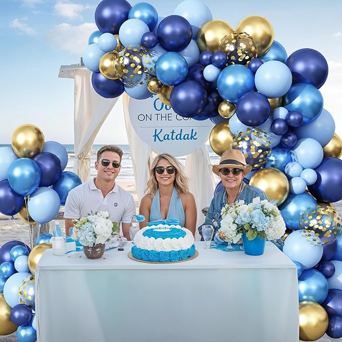 Blue Balloon Arch Kit 107Pcs Navy Blue Gold Balloons Garland Kit - Image 4