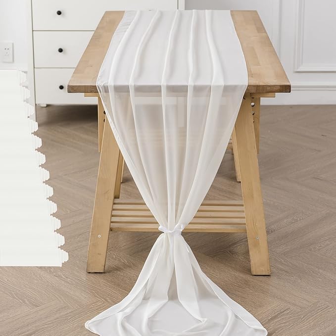 12Pack 9ft Chiffon Table Runner 14x108 Inch Sheer Romantic Table Runner - Image 6