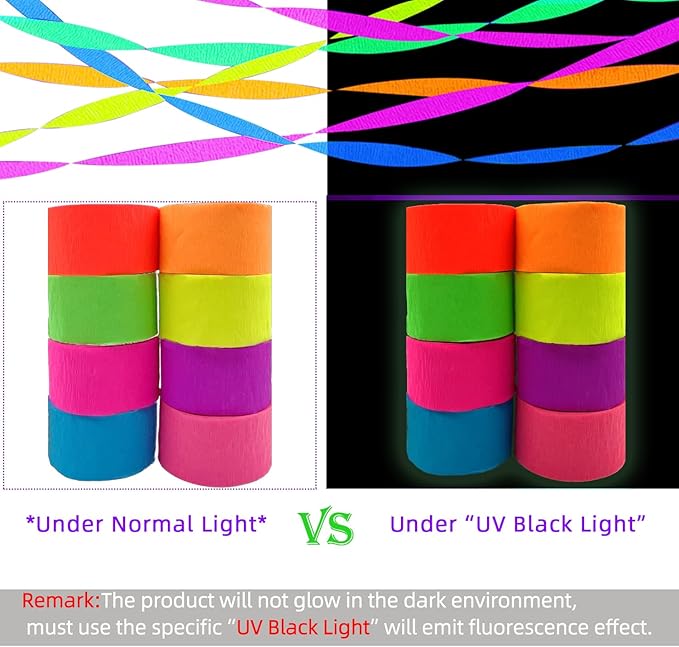 888 Feet Neon Glow Streamer Decorations - Image 4