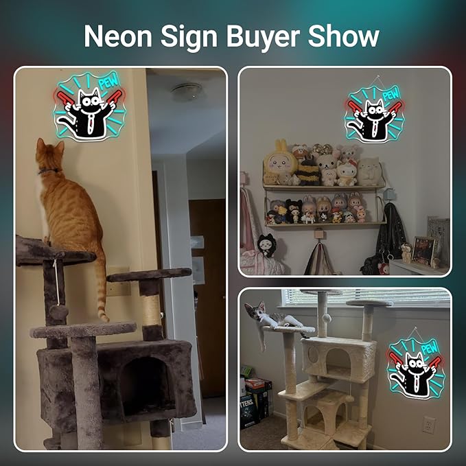 Cat Neon Sign Pew Led Light Cute Neon Signs - Image 5