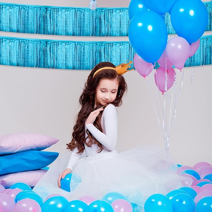 Light Blue Birthday Decorations Tinsel Garland Parade Float Decorations - Image 9