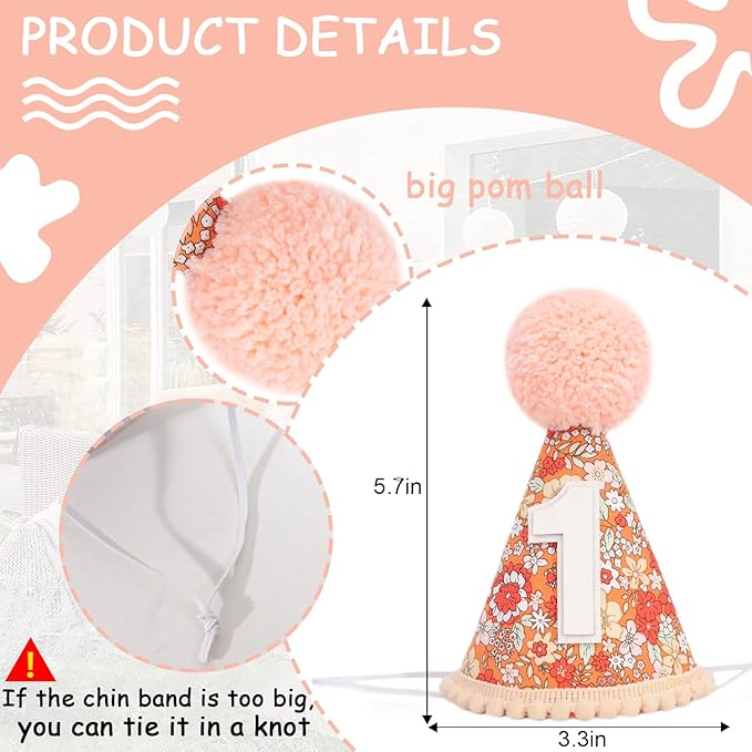 WAUAO Floral 1st Birthday Hat - Image 2