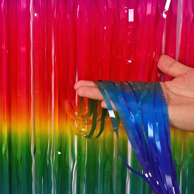 Gradient Colorful Party Streamers Backdrop - Image 4