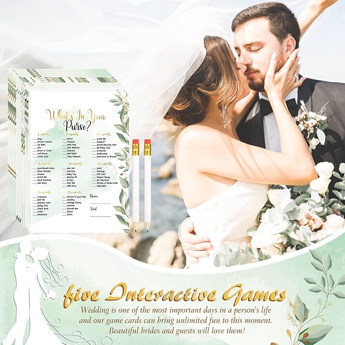 Teling 145 Pieces Bridal Shower Game Bridal Shower Favors Set Wedding Games - Image 6