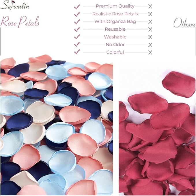 Serwalin 300pcs Silk Rose Petals Flower Petals - Image 9