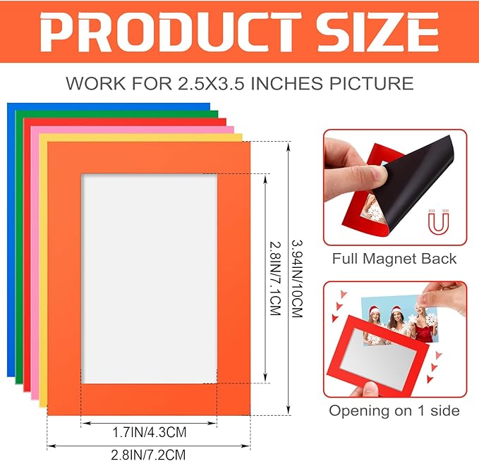 Soaoo 60 Pcs Magnetic Picture Frames Wallet Size 2.5 x 3.5 Inches Reusable - Image 2