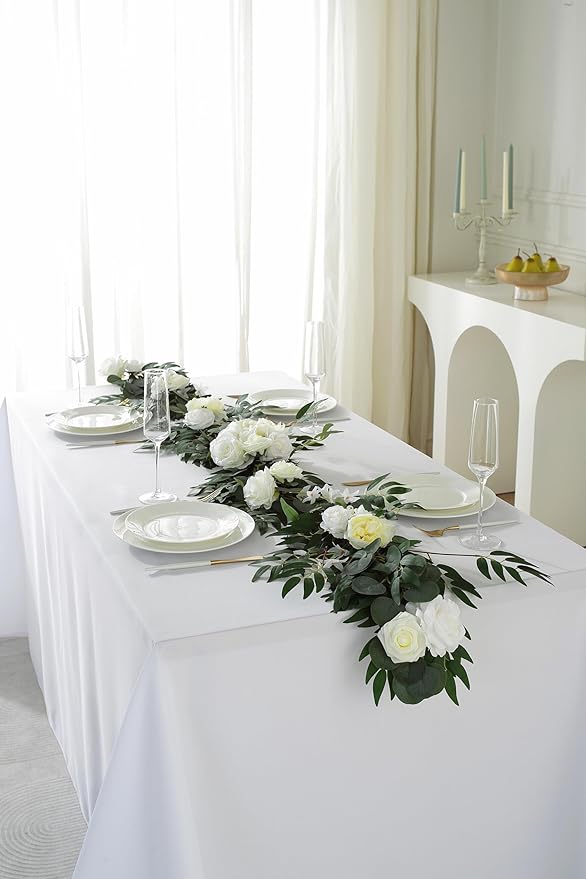 Craft And Party Rectangle Tablecloth, 90 x 156 Inch White Tablecloth, 8ft - Image 5