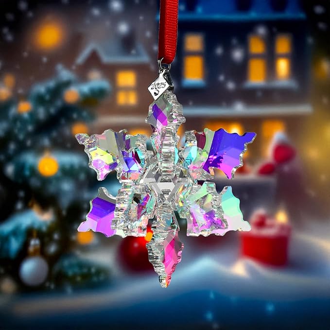 2025 Annual Edition 3D Crystal Snowflake Ornament Christmas Ornament Home Decor - Image 4