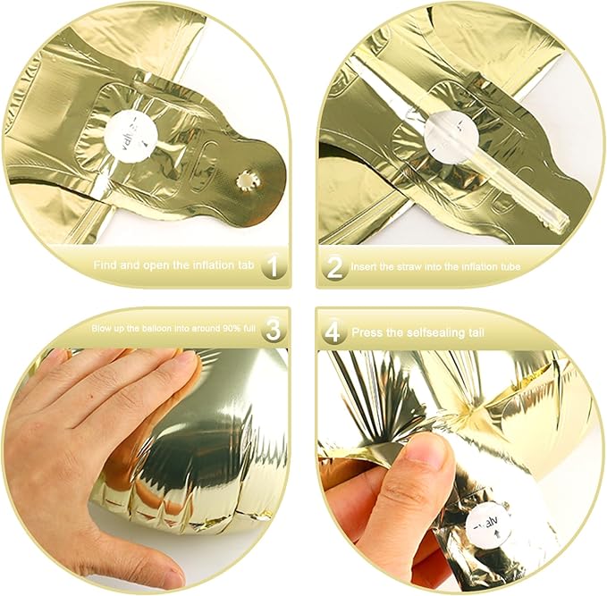 Big 40 Inch Champagne Gold 2 Number Balloon Birthday Decoration, 2026 Light - Image 2