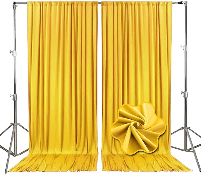10ft x 10ft Yellow Backdrop Curtains by Tisspoms
