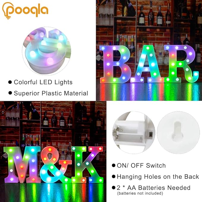 Pooqla Colorful LED Marquee Letter Lights - Image 4