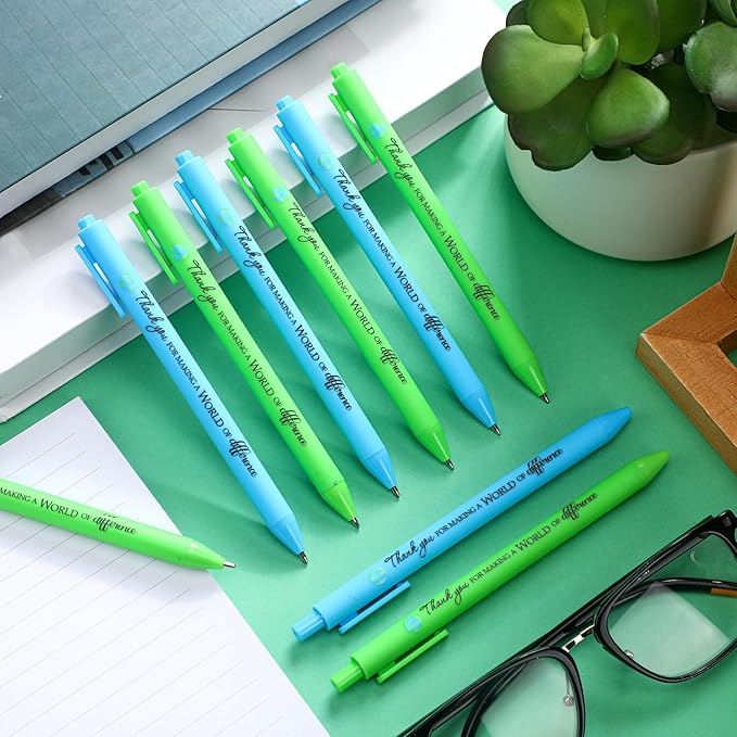 24 Pcs Earth Day Pens Bulk Party Favors Novelty Cute Green Blue Retractable - Image 6