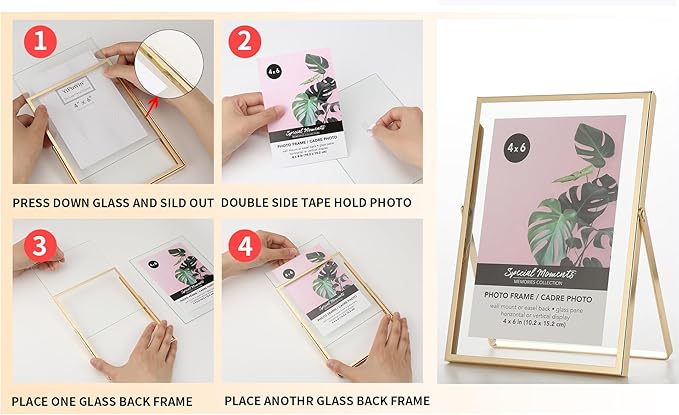 Gold 5x7'' Floating Frame Set of 2, - Image 7