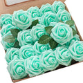 Floroom Artificial Flowers 25pcs Real Looking Robin's Egg Blue Foam Fake Roses by Floroom