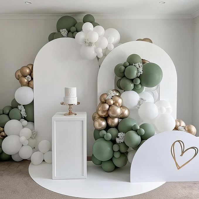 Sage Green Gold Balloons - Image 4