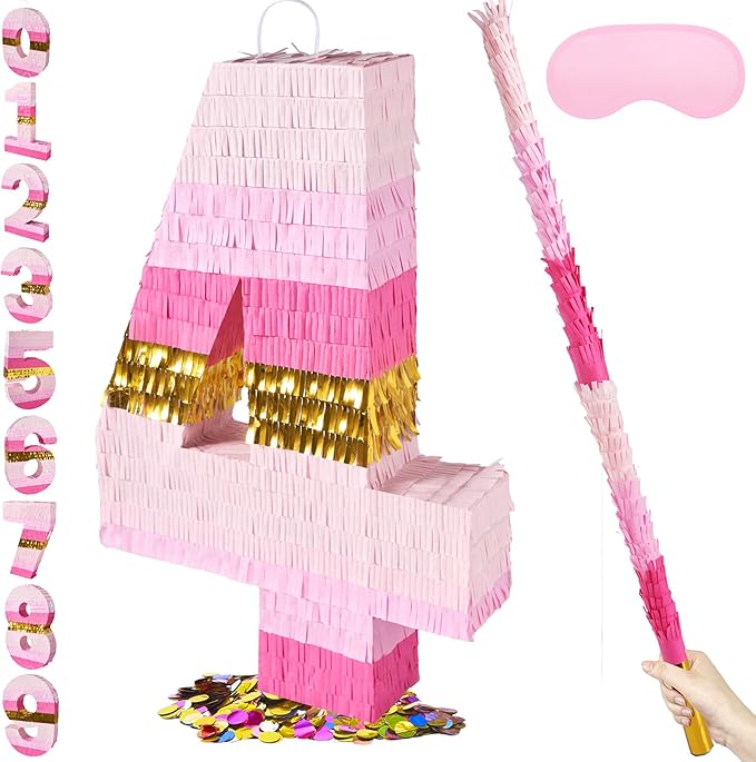 PCFING 20 Inch Number 4 Piñata Pink Gold by PCFING