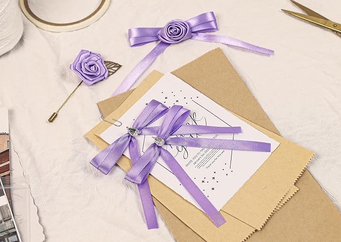 Light Purple Satin Ribbon 3/8 inch X Continuous 50 Yards, Single Face Polyester - Image 7