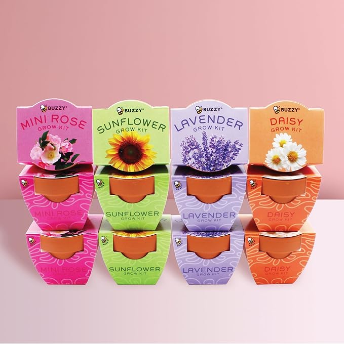 BUZZY Seeds Terracotta Mini Grow Pots | Flower Starter Kit - Image 5