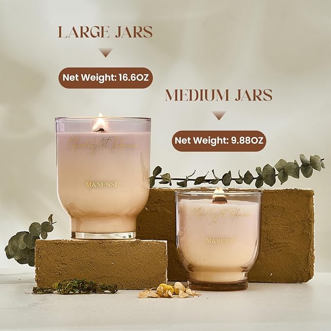 M&SENSE 16.6oz Natural Soy Large Jar Candle - Image 6