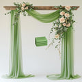 Wokceer Sage Green Wedding Arch Draping Fabric Backdrop 4 Panels 28.7" X 20FT by Wokceer