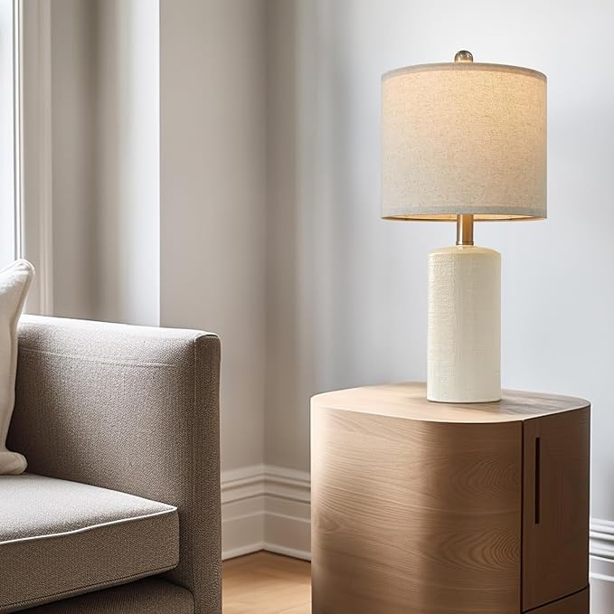 20.25" Small Single Table Lamp for Bedroom Modern Ceramic Nightstand Lamp - Image 6