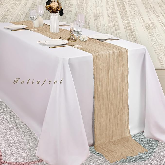 Sand 20 Pack 10FT Cheesecloth Table Runner 20 x 120 Inch Long Rustic Gauze - Image 4