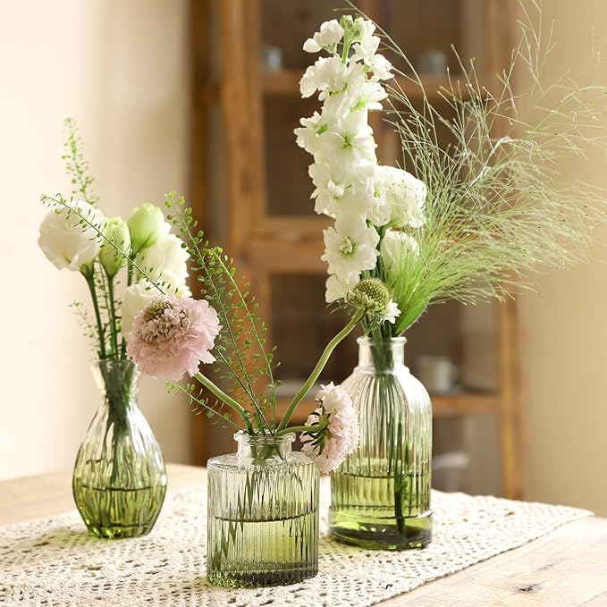 Green Bud Vases Set of 12, Small Vases - Image 4