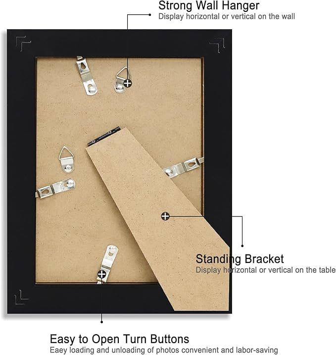 5x7 Picture Frame Set of 4, High Definition Glass Black Picture Frame, 5 x 7 - Image 5