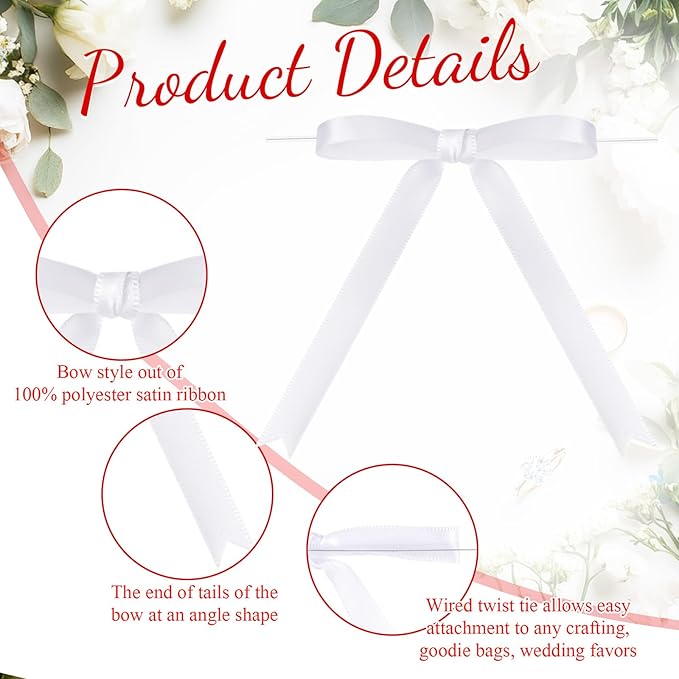 Riceshoot 50 Pcs Twist Tie Bows - Image 3