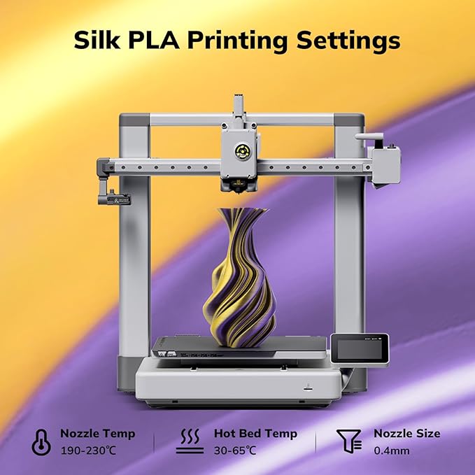AMOLEN Silk PLA 3D Printer Filament, Dual Color Gold Purple PLA 1.75mm - Image 7