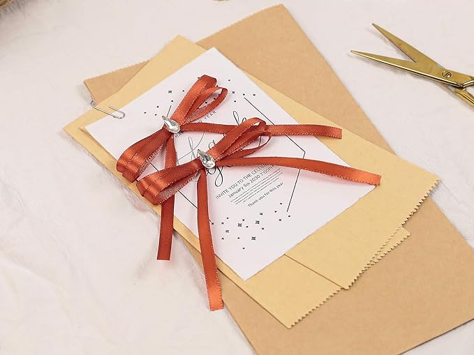 Copper Satin Ribbon 1/4 inch X Continuous 100 Yards, Single Face Polyester - Image 7