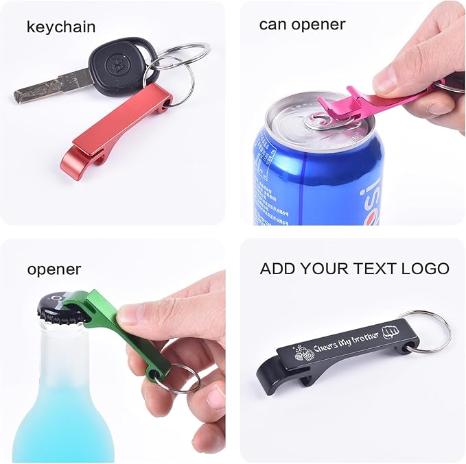 30pcs Personalized Bottle Opener Keychain Bulk, Custom Text/Logo/Photo - Image 4