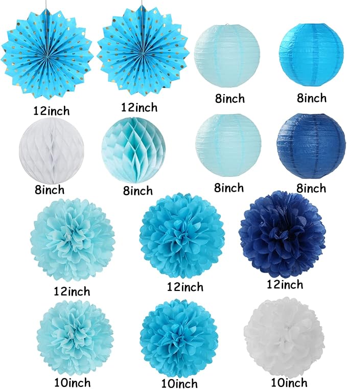Light-Royal Navy-Blue White Party-Decorations Streamers - Image 3