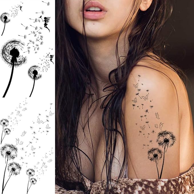 13 Sheets Beautiful Dandelion Temporary Tattoos - Image 2