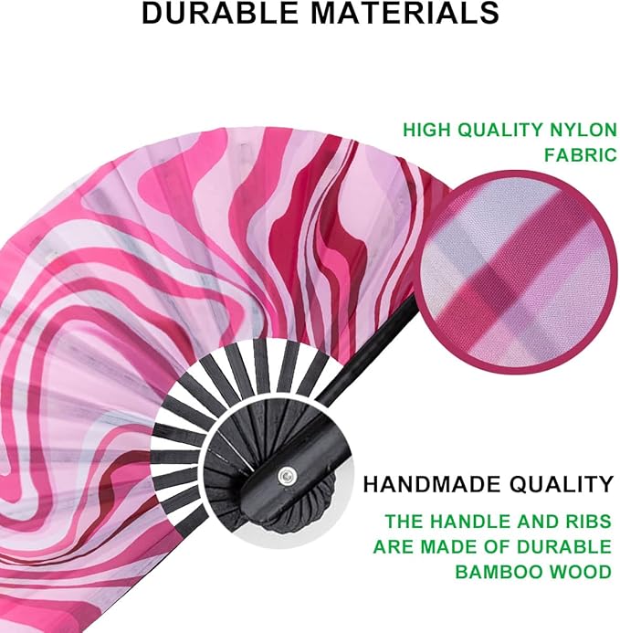 Amajiji Large Folding Hand Rave Fan Popping Fan - Image 5