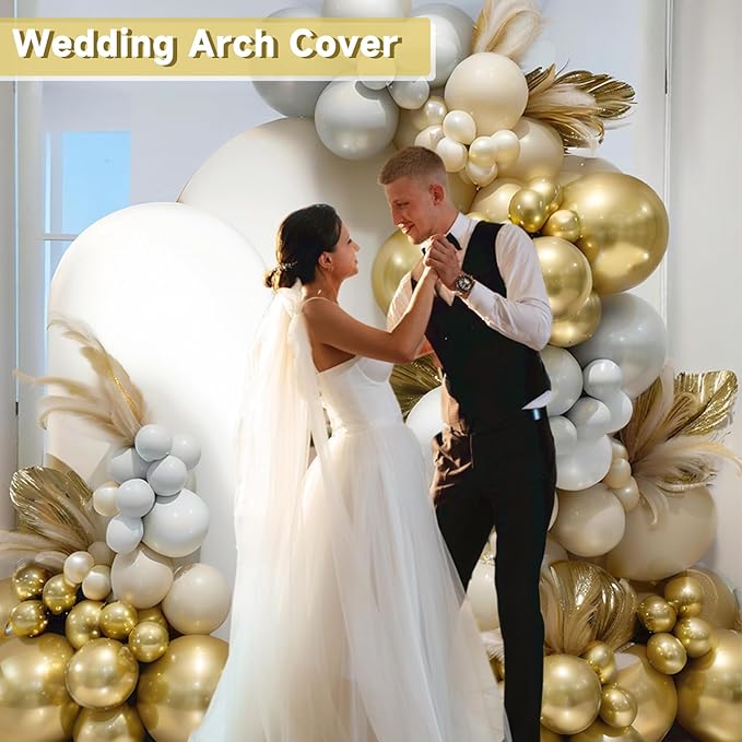 Hemmotop White Arch Backdrop Cover Set 7.2 ft, 6 ft, 2 Sided Stretchy Spandex - Image 4