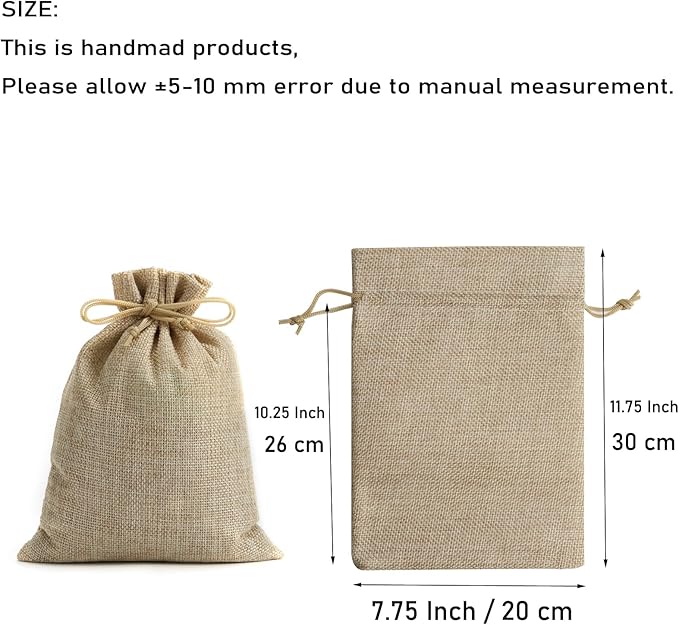 Tendwarm 20 Pcs 7.8x11.8 Inch Burlap Gift Bags - Image 2