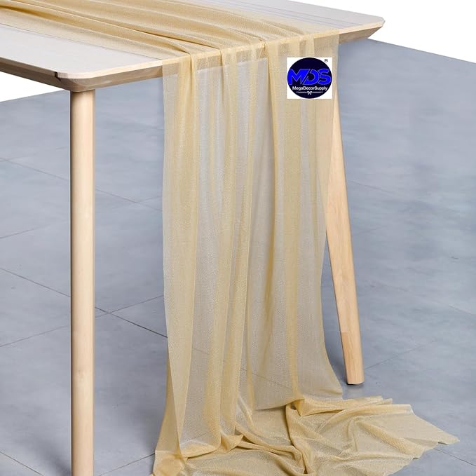 MDS 15 Pack 10ft Chiffon Table Runner 29 x 120 Inches Sheer Wedding Runner - Image 2
