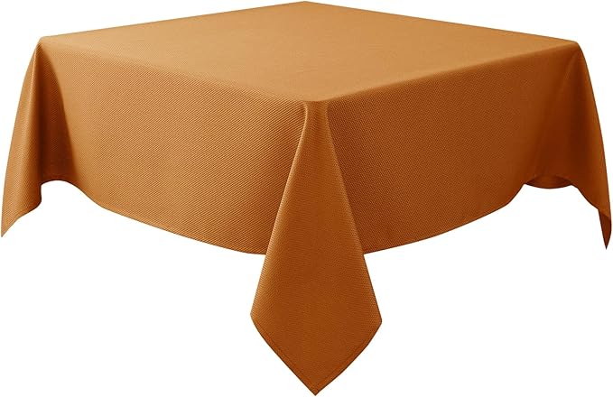 Biscaynebay Fall Tablecloth Textured Fabric Square Tablecloths 60x60 Inch by Biscaynebay